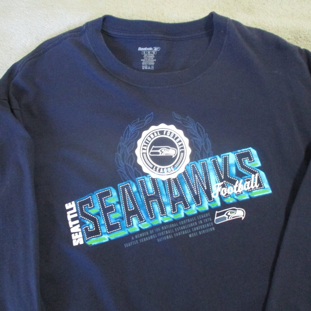 Reebok SEATTLE SEAHAWKS Long Sleeve T Shirt Sz XL